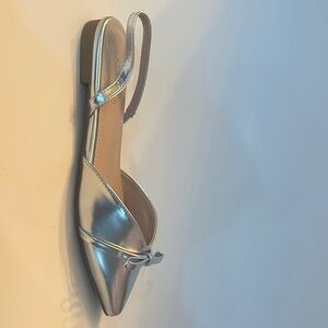 TOP Moda Silver Slingback Flats